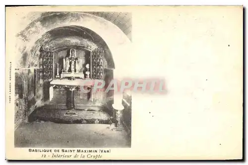 Cartes postales Basilique de Saint Maximin Var Interieur de la Crypte
