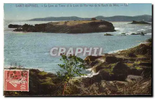 Ansichtskarte AK Saint Raphael Le Lion de Terre et le Lion de Mer vus de la Route de Nice