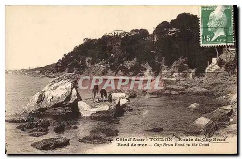 Cartes postales Cote d'Azur Toulon Route du Cap Brun Bord de mer