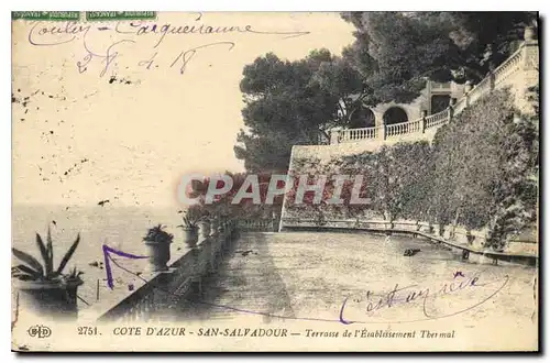 Cartes postales Cote d'Azur San Salvadour Terrasse de l'Etablissement Thermal