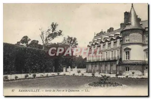 Cartes postales Rambouillet Sortie du Parc et le Quinconce