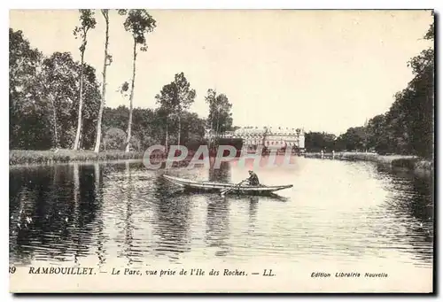 Ansichtskarte AK Rambouillet Le Parc vue prise de l'lle des Roches