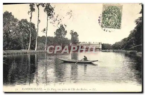Cartes postales Rambouillet Le Parc vue prise de l'lle des Roches