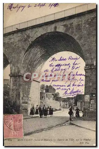 Ansichtskarte AK Montigny Seine et Marne Entree de Ville par le Viaduc