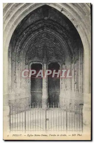 Cartes postales Poissy Eglise Notre Dame Porche de droite