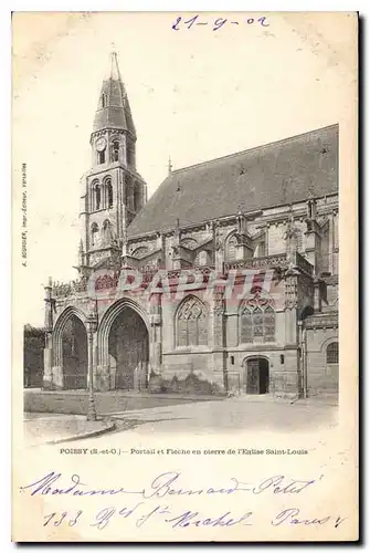 Cartes postales Poissy S et O Portail et Fleche en pierre de l'Eglise St Louis