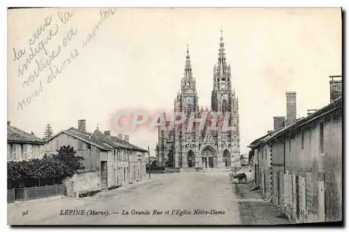 Ansichtskarte AK Lepine Marne La Grande Rue et l'Eglise Notre Dame