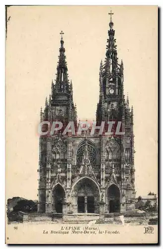 Ansichtskarte AK L'Epine Marne La Basilique Notre Dame la Facade