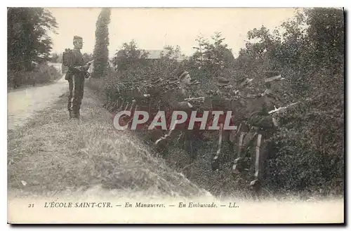 Cartes postales L'Ecole Saint Cyr En Maneuvers En Embuscade Militaria