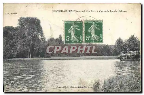 Cartes postales Pontchartrain s et o Le Parc sur sur le Lac du Chateau