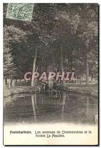 Cartes postales Pontchartrain Les avenues de Chennevieres et la riviere La Mauldre