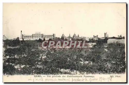 Cartes postales Reims Vue generale des Etablissements Pommery