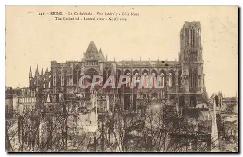 Ansichtskarte AK Reims La Cathedrale Vue laterale Cote Nord