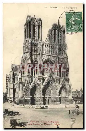 Cartes postales Reims La Cathedrale