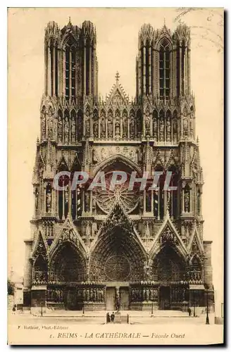 Cartes postales Reims La Cathedrale Facade Ouest