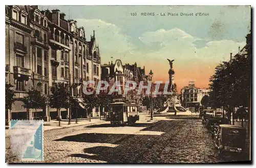 Cartes postales Reims La Place Drouet d'Erlon  Tramway