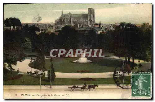 Ansichtskarte AK Reims Vue prise de la Gare