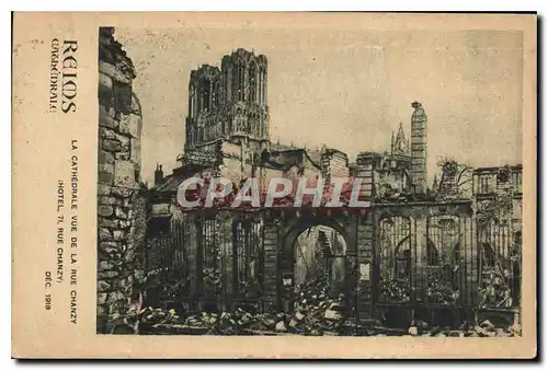 Ansichtskarte AK Reims Cathedrale La Cathedrale vue de la rue Chanzy