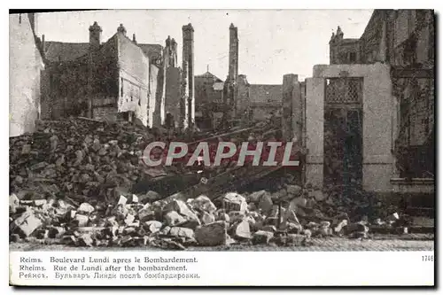 Ansichtskarte AK Reims Boulevard Lundi apres le Bombardement