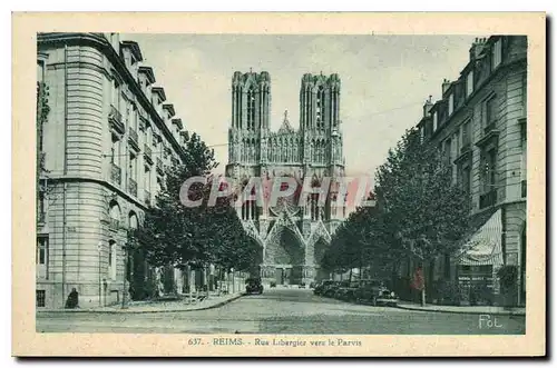 Cartes postales Reims Rue Libergier vers le Parvis