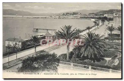 Ansichtskarte AK Cannes AM Boulevard de la Croisette pris de l'Hotel de la Plage