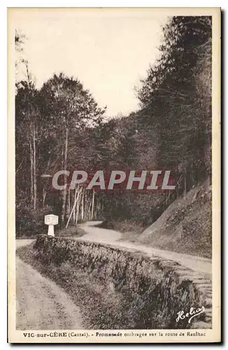 Cartes postales Vic sur Cere Cental Promenade ombragee sur la ronte de Raulhac