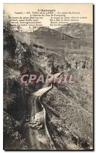 Cartes postales L'Auvergne Vallee de la Cere La route du Lioran