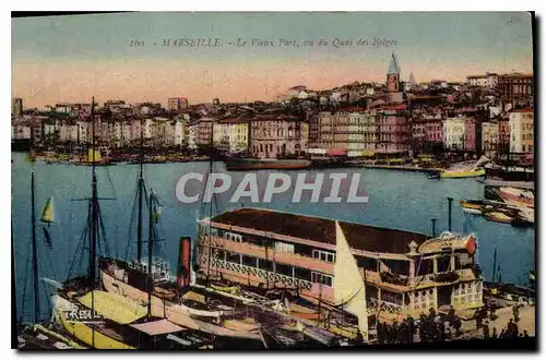 Cartes postales Marseille Le Vieux Port vu du Quai des Belges