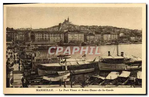 Cartes postales Marseille Le Port et Notre Dame de la Garde