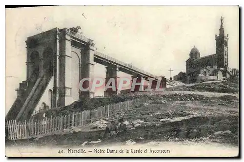 Cartes postales Marseille Notre Dame de la Garde et Ascenscurs