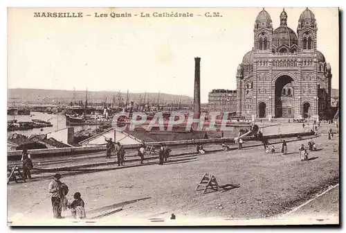 Ansichtskarte AK Marseille Les Quais La Cathedrale