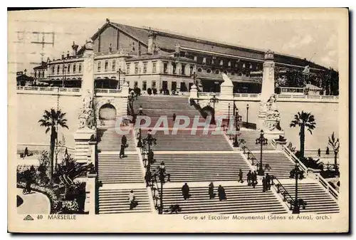 Ansichtskarte AK Marseille Gore et Escalier Monumental Senes et Arnal