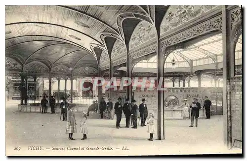 Cartes postales Vichy Sources Chomel et Grande Grille