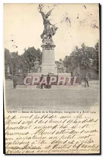 Cartes postales Vichy Statue du Genie de la Republique inauguree le 4 Avril 1904