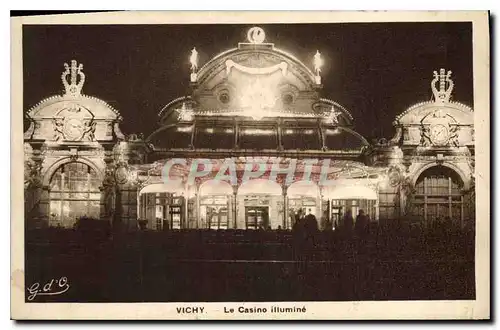 Cartes postales Vichy Le Casino illumine