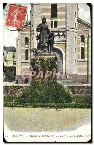 Cartes postales Vichy Statue de la Charite Entree de l'Hopital Civil