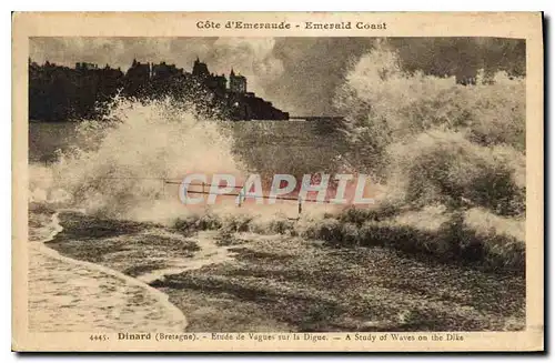 Ansichtskarte AK Dinard Bretagne Etude de Vagues sur la Digue