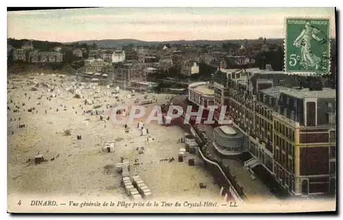 Cartes postales Dinard Vue generale de la Plage prise de la Tour du Crystal Hotel