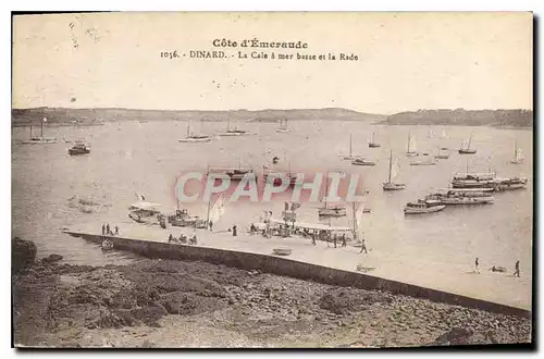 Cartes postales Cote d'Emeraude Dinard La Cafe a Mer basse et la Rade