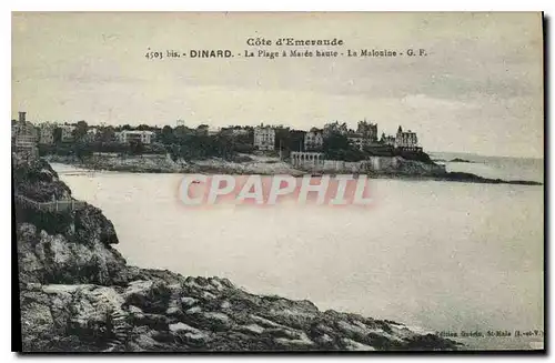 Cartes postales Cote d'Emeraude Dinard La Plage a Maree haute La Malouine