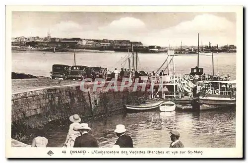 Cartes postales Dinard L'Embarcadere des Vedettes Blanches et vue sur St Malo