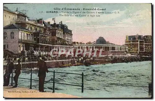 Ansichtskarte AK Cote d'Emeraude Dinard Vue de la Digue et des Casinos a maree haute