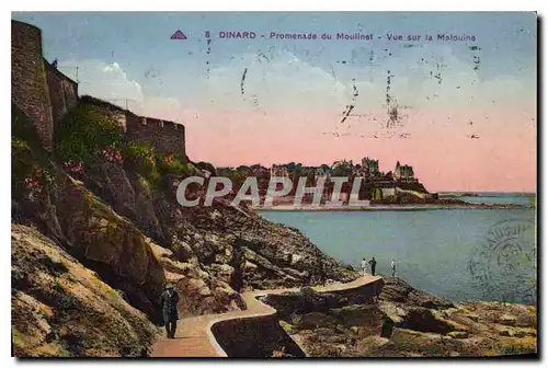 Cartes postales Dinard Promenade du Moulinet Vue sur la Malouine