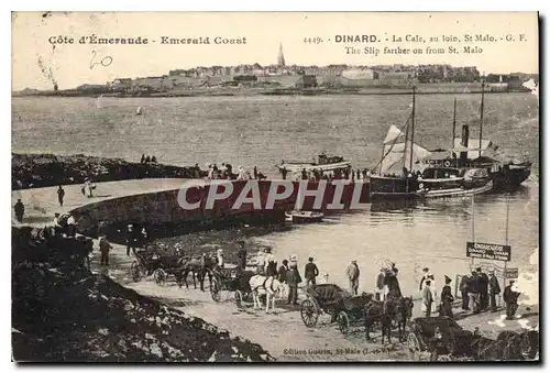 Cartes postales Cote d'Emeraude Dinard La Cale au loin St Malo