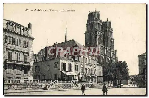 Cartes postales Orleans Theatre et Cathedrale