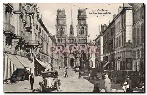 Cartes postales Orleans La Rue Jeanne d'Arc Automobile