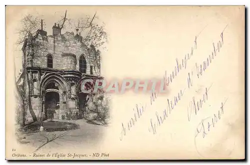 Cartes postales Orleans Ruines de l'Eglise St Jacques