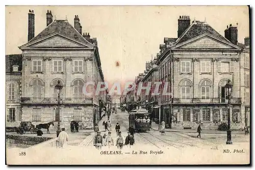 Cartes postales Orleans La Rue Royale Tramway