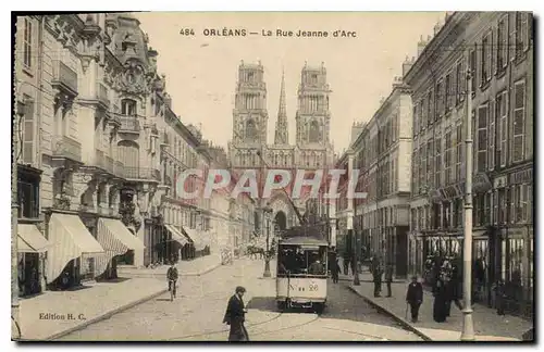 Cartes postales Orleans La Rue Jeanne d'Arc Tramway