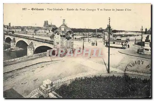 Cartes postales Orleans Vue Generale Statue de Jeanne d'Arc Tramway